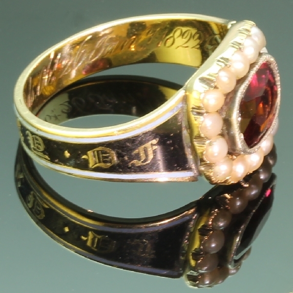 Gold Georgian antique mourning ring in memory of Mary Ann Edmonds 1806-1822 (image 16 of 20)